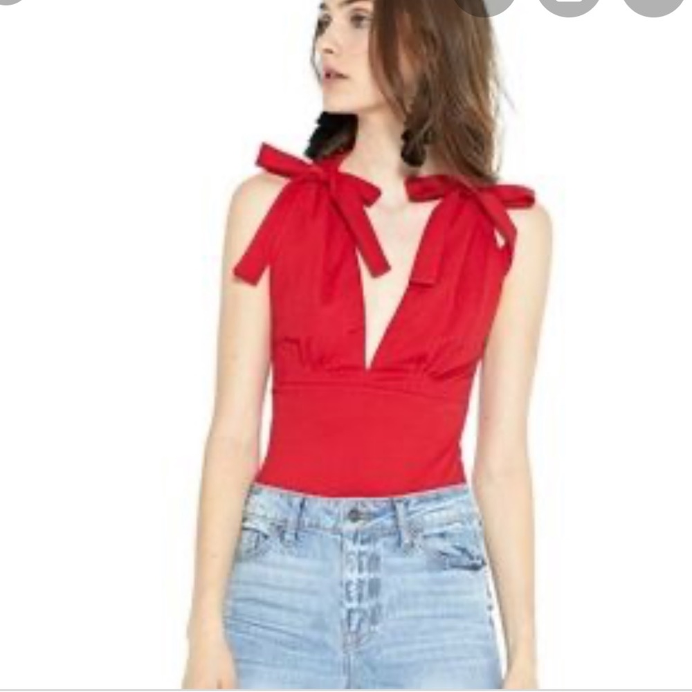 MISA Los Angeles Paolla bow bodysuit size small